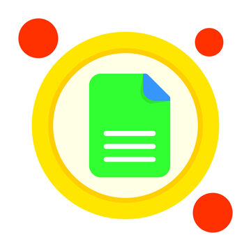 Document Button Flat Style Icon