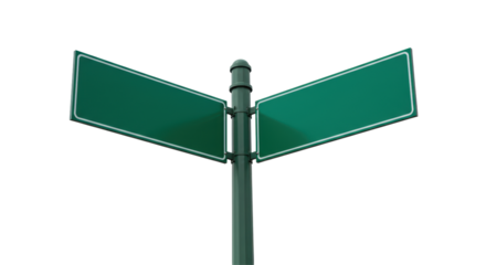 Isolated Green Direction Sign