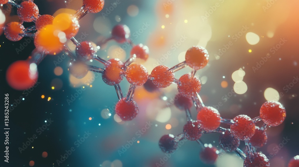 Aufkleber molecular interaction study laboratory scientific visualization abstract environment close-up view b
