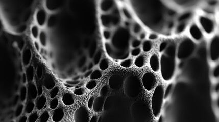 Intricate microstructure patterns scientific laboratory close-up image black and white abstract viewpoint material analysis