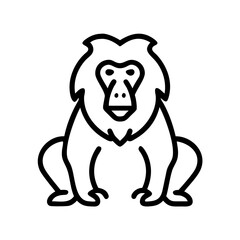 baboon flat vector