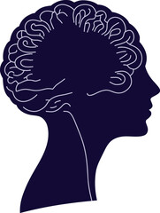 human head with brain