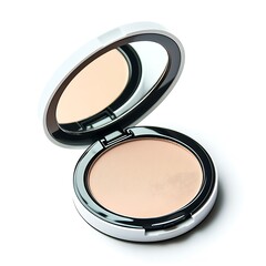 Compact Powder Foundation in an Open Case with Mirror