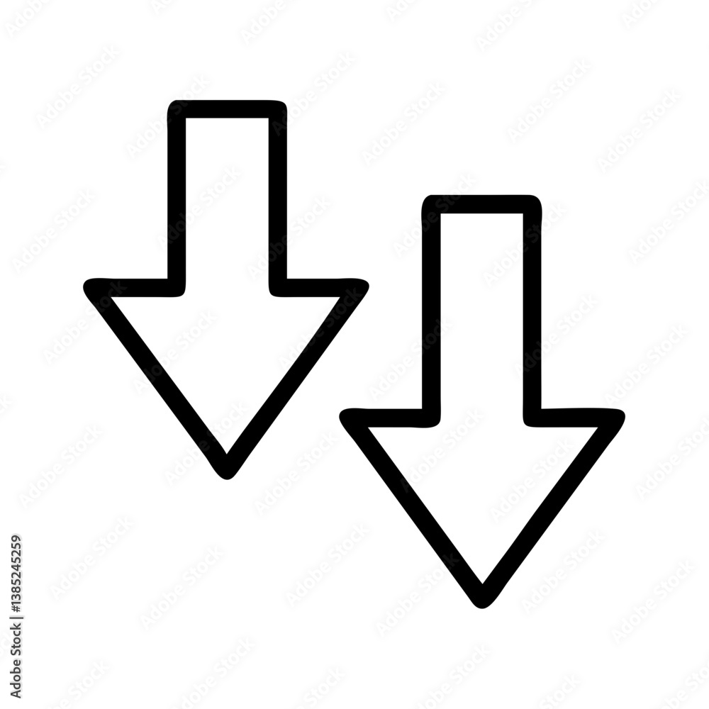 Poster download arrow icon vector illustration symbol for web design and mobile app ui element interface gr