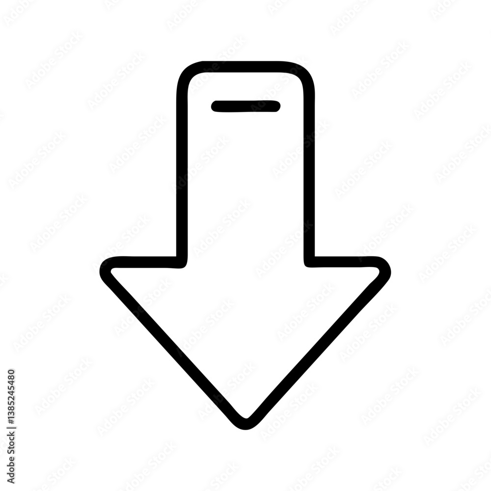 Poster download arrow icon vector illustration simple outline style for ui ux design and web graphic elemen
