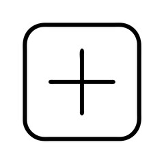 Obraz premium Add new item button plus sign icon in a rounded square for web design and user interface design needs