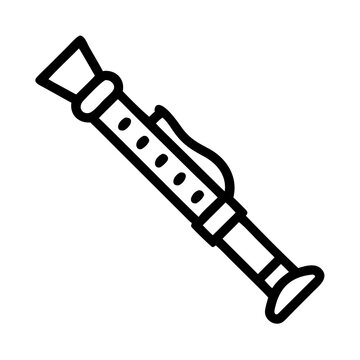 black line art recorder musical instrument clip art preview