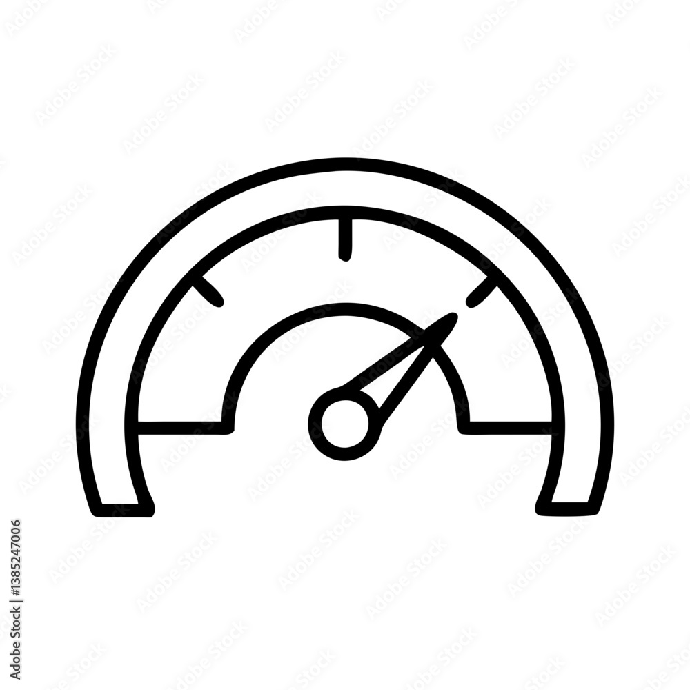 Poster speedometer gauge performance indicator vector icon for dashboard measurement and control panel desi