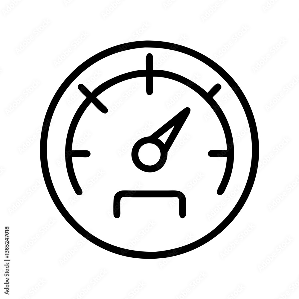 Poster download speedometer gauge vector icon for speed measurement and performance monitoring in outline s