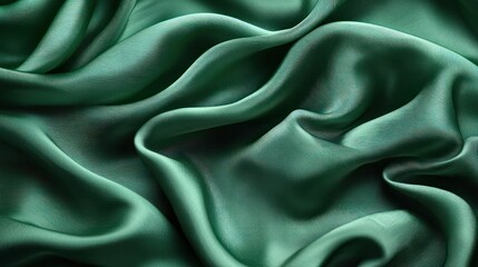 Obraz premium Emerald green silk fabric texture background