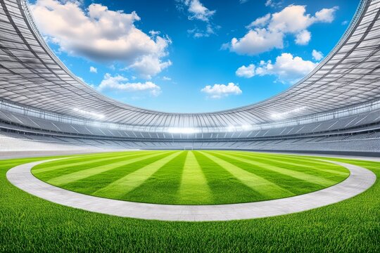 A stadium with empty seats, symbolizing the cancellation of major sports events during the pandemic