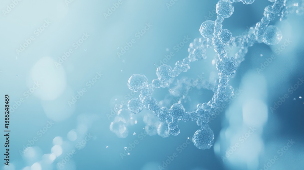 Poster abstract representation of dna molecule in a soft focus background. possible use for educational mat