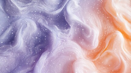 Obraz premium Ethereal Gradient Design with Soft Lavender Melts into Peach Hues and Sparkling Details