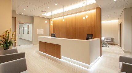 Modern medical reception area