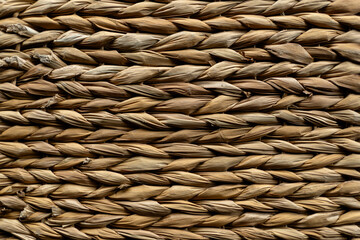 Natural woven basket made from dried palm leaves