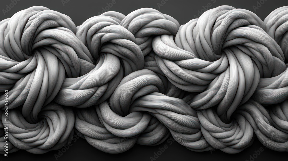 Poster abstract twisted fabric texture: a monochromatic study in intertwined forms