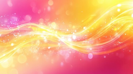 An energetic vibrant gradient transitioning from hot pink to soft yellow with bokeh effect