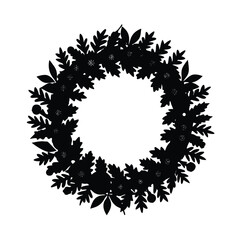 round frame with floral elements