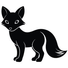 Cute Black Fox Vector Illustration For Childrens Books And Graphic Design Projects.