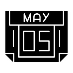 5 May Solid Style Icon