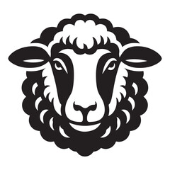 Sheep silhouette black and white vector icon
