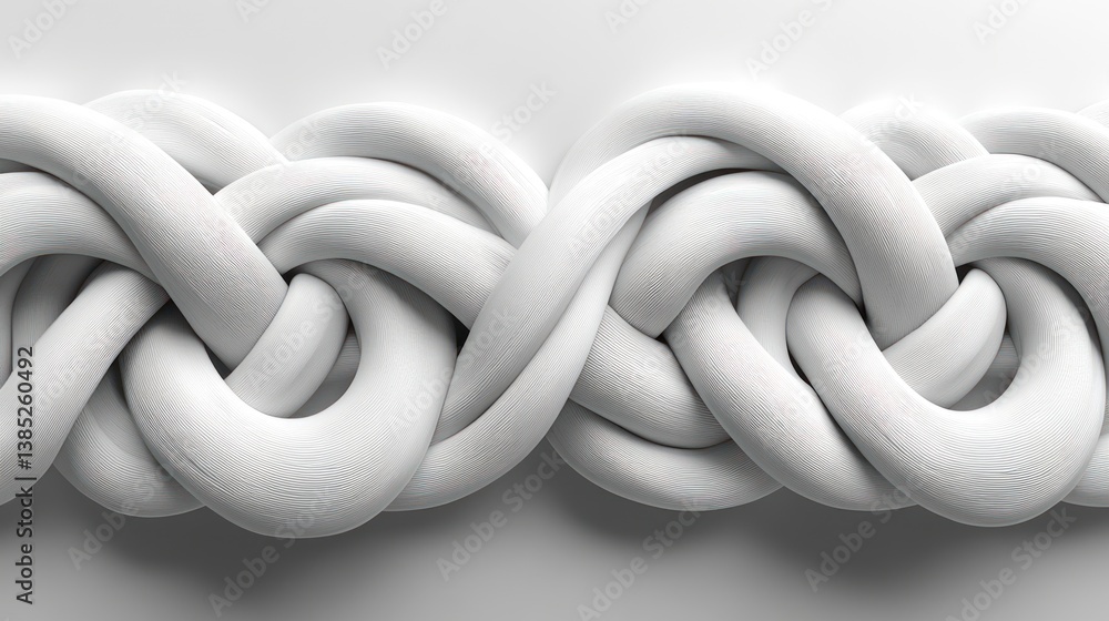 Poster abstract white intertwined forms: a study in texture and complexity