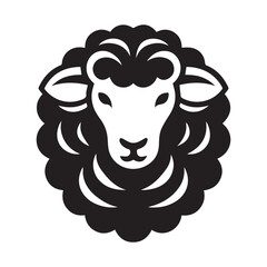Sheep silhouette black and white vector icon