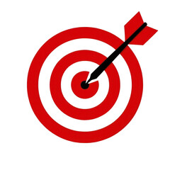 Red Arrow Aim To Business Target Goal Hit Success Center Accuracy Competition Symbol Or Strategy Dartboard And Winner Bullseye Archery Isolated On Transparent Background , Generative AI