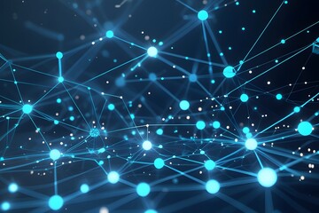 Obraz premium Abstract Plexus Blue Geometrical Shapes. Connection And Web Concept