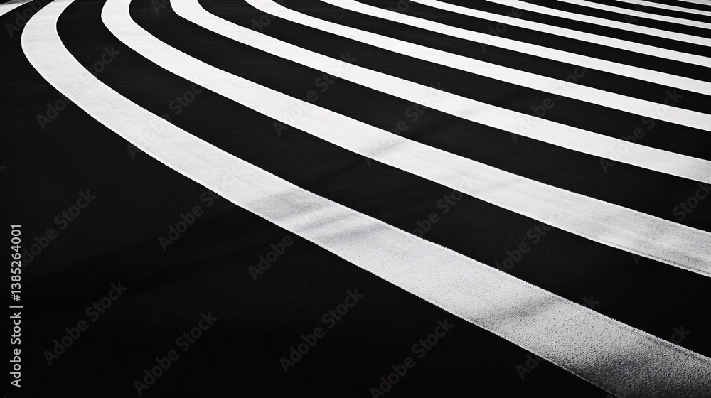 Poster black and white striped fabric forming an abstract concentric pattern