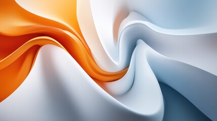 Fototapeta premium Abstract swirl of orange and white
