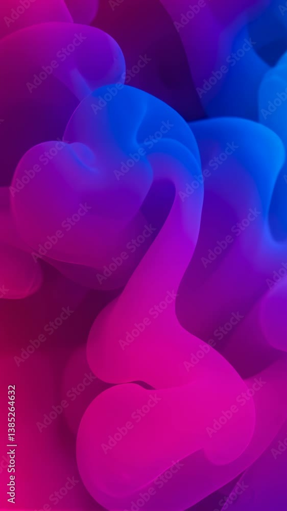 Aufkleber abstract fluid shapes in vibrant pink and blue gradient. dynamic colorful background for mobile devi