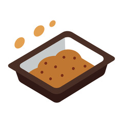  A baking tray with used parchment and cookie crumbs