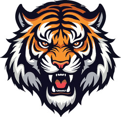  Roaring tiger head logo or icon vector white background