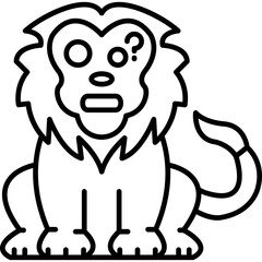 Lion Thinking Icon