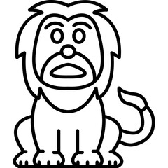 Lion Fearful Icon