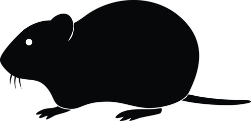 Obraz premium Minimalist Silhouette of a Rat with Clean Lines and Transparent Background