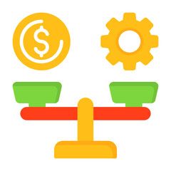 Wage Scale Flat Style Icon