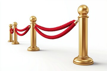 Golden Stanchions and Red Velvet Rope Barrier
