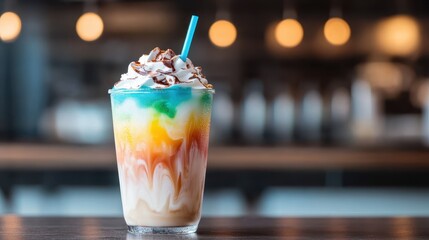 Featuring colorful layers and topped with whipped cream, this dessert drink is a feast for the eyes and a wonderful way to enjoy a sweet indulgence on special occasions.