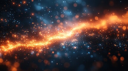 Cosmic Nebula: A Celestial Dance of Orange and Blue