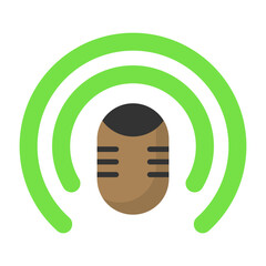 Podcasts Logo Flat Icon Style