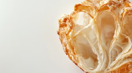 A golden-brown croissant with a flaky texture. Featuring warmth and indulgence