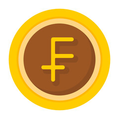 Swiss Franc Flat Icon