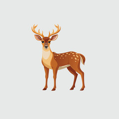 Cartoon deer illustration isolated on white background