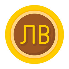 Bulgarian Lev Flat Icon