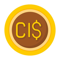 Cayman Islands Dollar Flat Icon