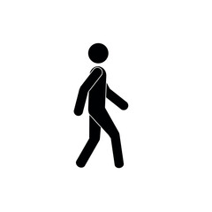 a man is walking, sketch, silhouette of a walking man, stick man isolated on a white background, flat vector illustration