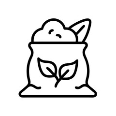 Organic fertilizer bag with leaves vector illustration for agriculture and gardening needs design icon 