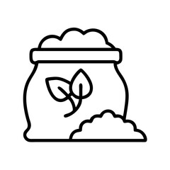 Organic fertilizer bag with leaves vector illustration for sustainable agriculture and farming concept